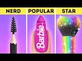 Nerd vs Popular School Art Challenge! Drawing &amp; Painting Techniques for Beginners by 123 GO!