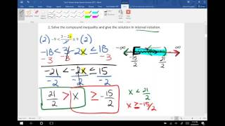 MAT1033C Online Test 1 Review Session - Summer B Term 2017