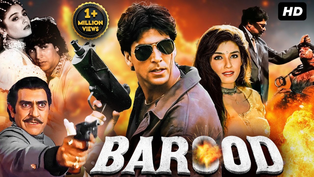 Akshay Kumar's BAROOD (1998) Full Movie | Raveena Tandon, Amrish Puri | Bollywood Action Movie
