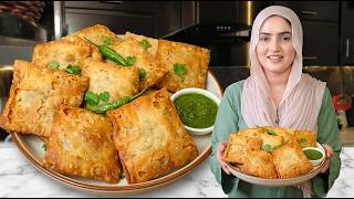 🔥 4 Corner Crispy puff Potato Samosa | Make & Store Samosa for Month | Aloo Samosa Recipe (Eng Sub) screenshot 2