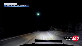Dashcam catches falling meteor near La Pine