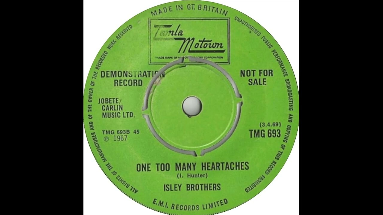 Isley Brothers - One Too Many Heartaches - UK Tamla Motown Records