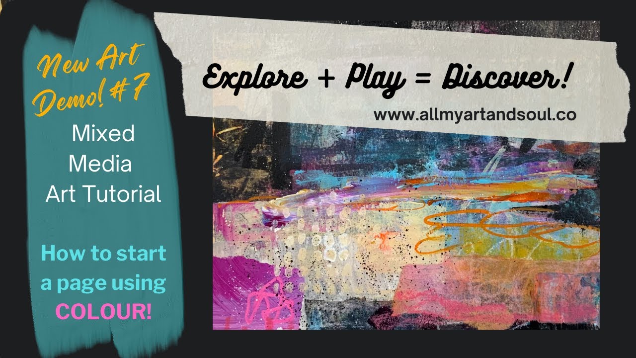 Mixed Media Art - #arttutorial #intuitiveart - How to start a page ...