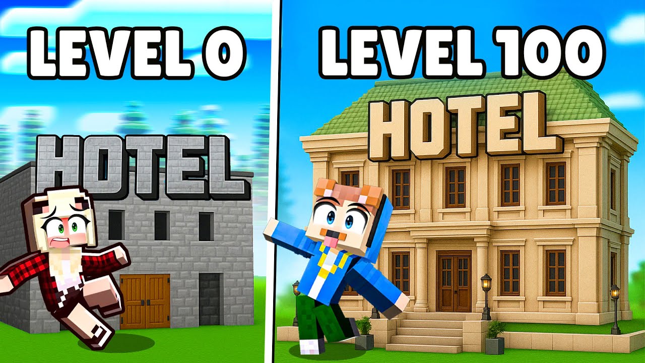 NOOB LVL 0 HOTEL VS. PRO LVL 100 HOTEL!