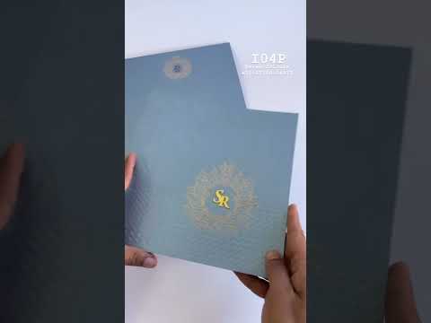 Ice Blue Card with Embossed Florals #Designer #Invitation in Silk Feel Paper