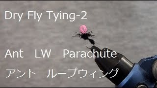 Dry Fly Tying-2　Ant LW Parachute-アント　ループウィング　パラシュート