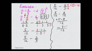 Evaluating expression containing fractions