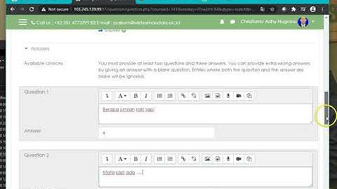 CARA MEMBUAT KUIS TIPE MATCHING DENGAN MOODLE