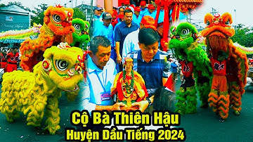 Múa Lân diễu hành Lân Sư Rồng đi Cộ Bà Thiên Hậu Dầu Tiếng Bình Dương rằm tháng giêng 2024