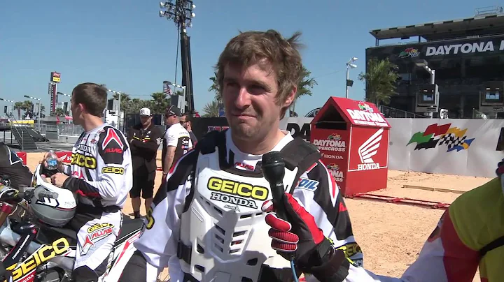 Justin Barcia and Wil Hahn interview each other at the 2013 Daytona Supercross by Honda
