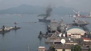 2026海上自衛隊呉基地空母KAGAライブ配信「8月01日（土）KAGAさんは？８月の呉基地では？大湊基地からフリゲート艦FMM-８ゆうべつ寄港」輸送艦「くにさき」支援物資を乗せて被災地に向けて出港！