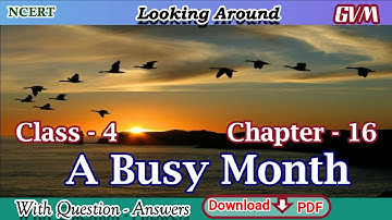 NCERT | Class 4 | EVS | Chapter 16 | A Busy Month