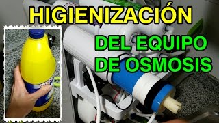 Higienizacion de un equipo de osmosis inversa