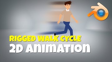 Animating a rigged character. Walk Cycle animation tutorial. Blender Grease Pencil tutorial.