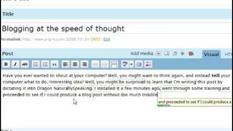 Blogging at the Speed of Thought