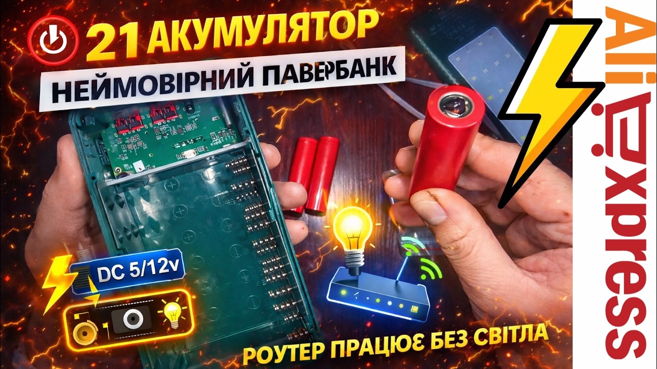 Інтернет без світла ДОБУ⚡ 21×18650 павербанк для роутера Tesla 🔋