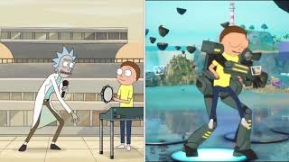 Fortnite "Get Schwifty" Emote VS Real Life RICK AND MORTY EPISODE