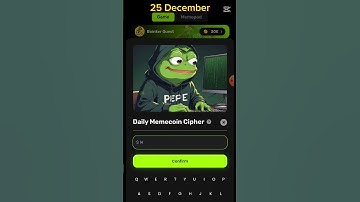 memecoin Cipher Code | 25 December | Memecoinlab Daily Cipher video code |
