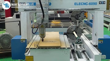 6090 CNC Machine with Rotary Device Working Video