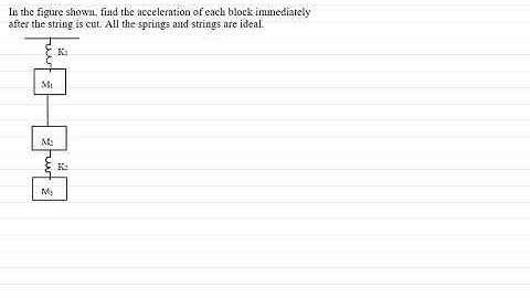 Find the acceleration of each block immediately after the string is cut. All conditions are ideal.