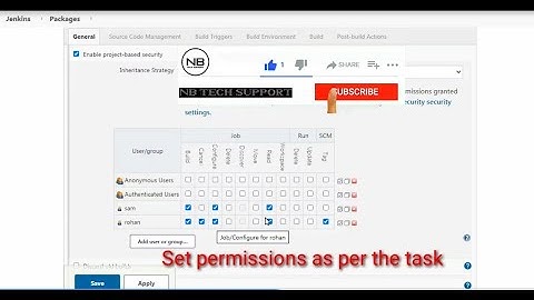 Configure Security Settings for a Project in Jenkins