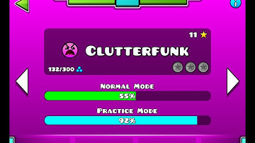 Geometry Dash Walkthrough - Level 11 (Clutterfunk) [ALL COINS]