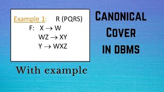 What is Canonical Cover in DBMS | How to find Canonical Cover in DBMS | Irreducible Sets in DBMS