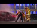 Driver escapes injury after crashing into a fire hydrant in Woodland Hills, California.