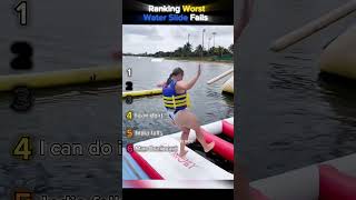 Ranking Worst Water Slide Fail 💀#shorts  #ranking #wipeout #waterslidefails #waterslide