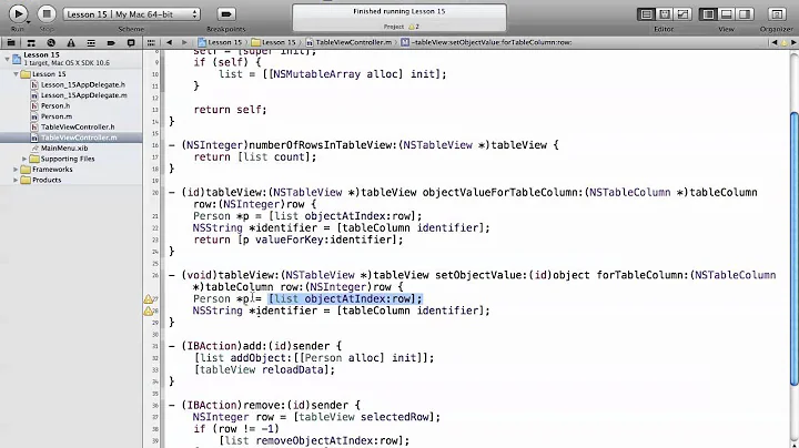 Cocoa Programming L15 - NSTableView editing values