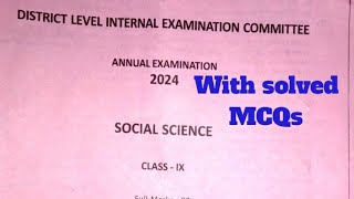 Class Ix Annual Examination 2024 Social Science Question Paper With