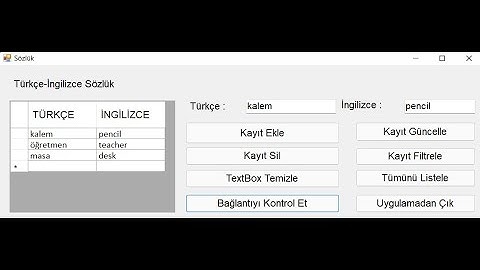 Ders-1 Microsoft Visual Studio C# Form ile Access Veri Tabanı Bağlantısı Yapma