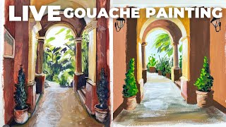 LIVE - Arch gouache painting, with Charlotte Hamilton - real time painting tutorial