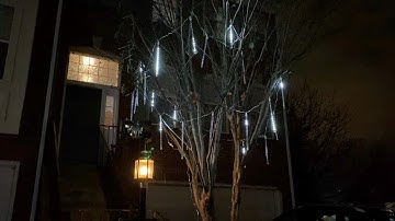 Ponwec LEDs Meteor Shower Waterproof Cascading Falling Rain Lights