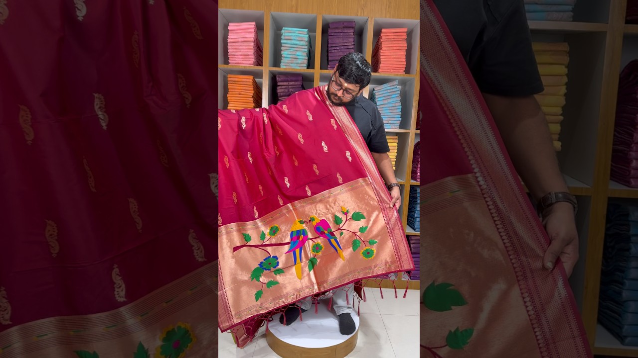 Pure Paithani Multicolor Parrot Weaving Motif Pallu Dupatta