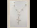 Antiker Filigraner Rosenkranz / Gebetskette Kreuz Silber um 1870