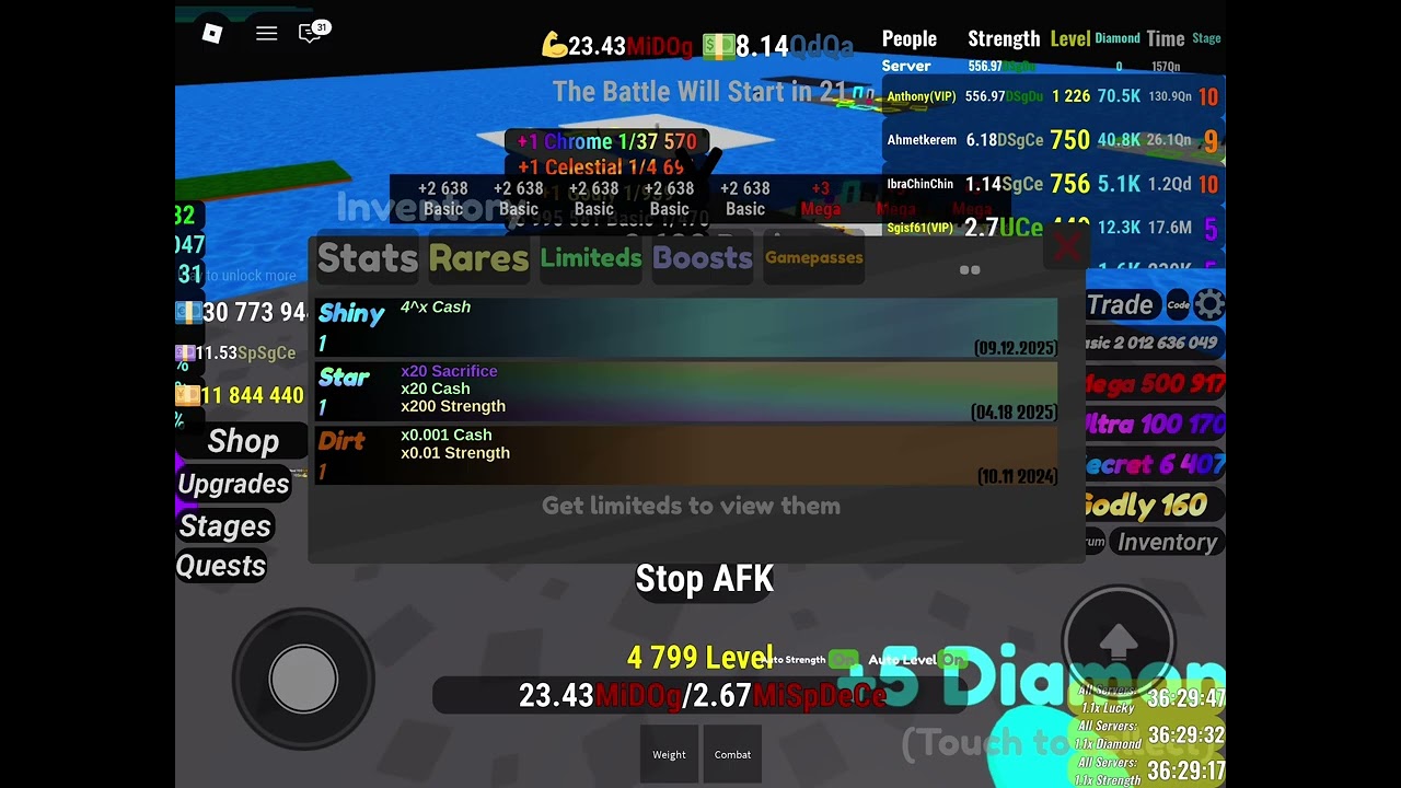 Showing my inventory after halloween2025 in trade strength simulator