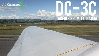 Douglas DC-3 Takeoff from Tauranga City Airport | ZK-AWP