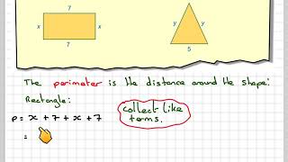 Writing an expression for the perimeter of a shape