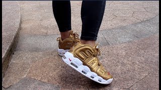 uptempo supreme on feet