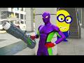 GTA 5 Ragdolls Blue Spiderman vs Yellow Minion vs Purple Minion Part 2