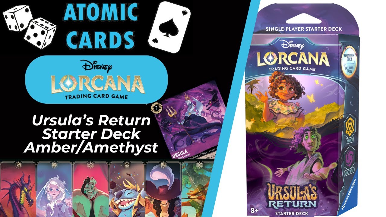 lorcana starter decks ursula Lorcana: Ursula's Return: Deck  Double Infinity Gaming who use strategy to keep players one step ahead Disney Lorcana Unboxing - Ursula's