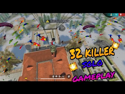32 killer Free fire gameplay video💪 solo vs squad mobile gameplay # ...