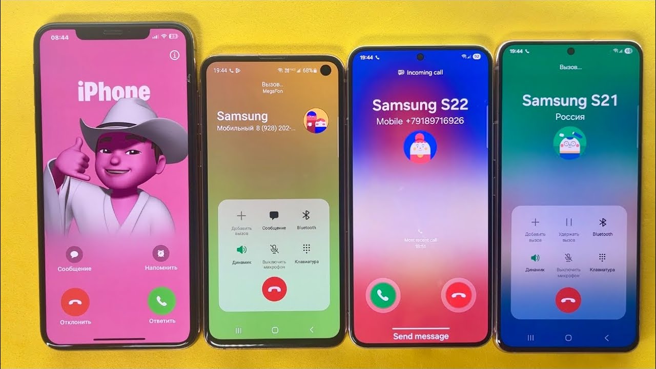 Incoming Call iPhone XS, Samsung S10E, S21, Galaxy S22, Outgoing Calls