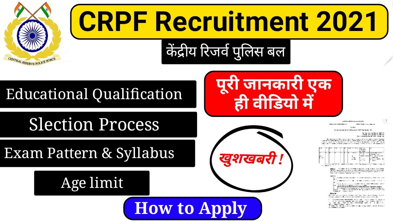 CRPF Assistant Commandant Recruitment 2021 | Eligibility/ Salary/Slection Process | Latest Job Alert