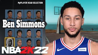BEN SIMMONS FACE CREATION IN NBA 2K22! LOOK LIKE BEN SIMMONS IN NBA 2K22!