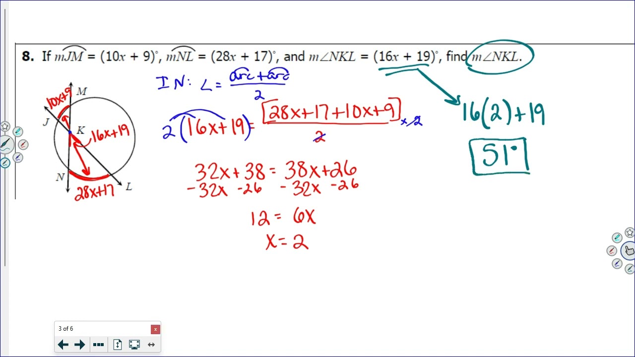 Geom: Arcs, Angles & Algebra - YouTube Geom: Arcs, Angles & Algebra - YouTube