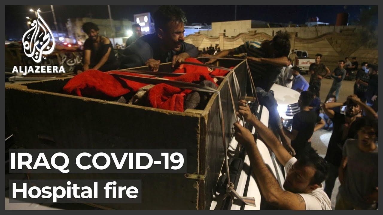 عشرات القتلى جراء حريق يلتهم جناحًا مخصصًا لمرضى كوفيد-19 في العراق