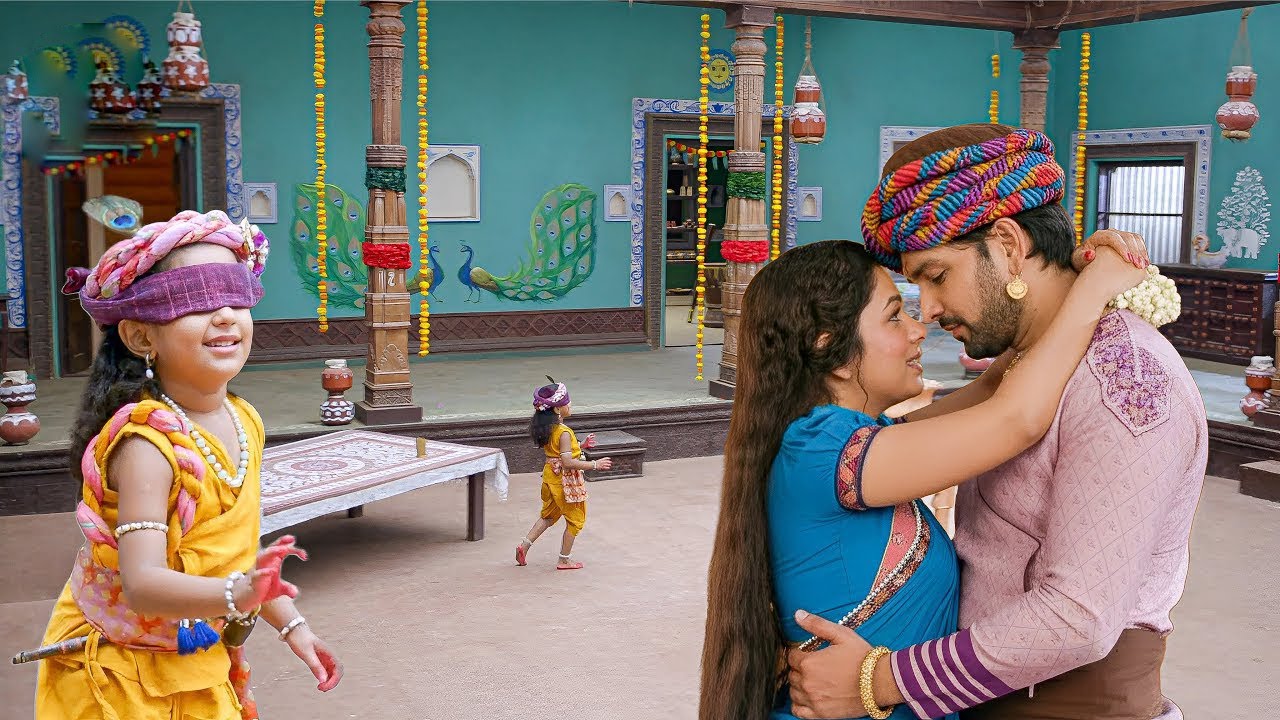 कान्हा की आंखों पर पट्टी बांधकर मैया बाबा ने किया प्यार || Yashomati Maiya Ke Nandlala