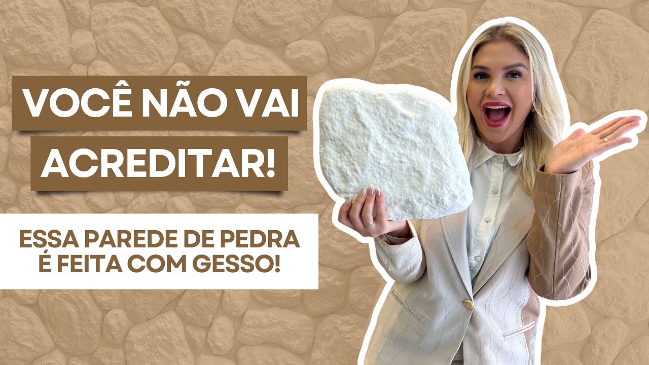 Parede de Pedra feito de GESSO Fácil e Barata! Transforme Seu Ambiente! 😱✨